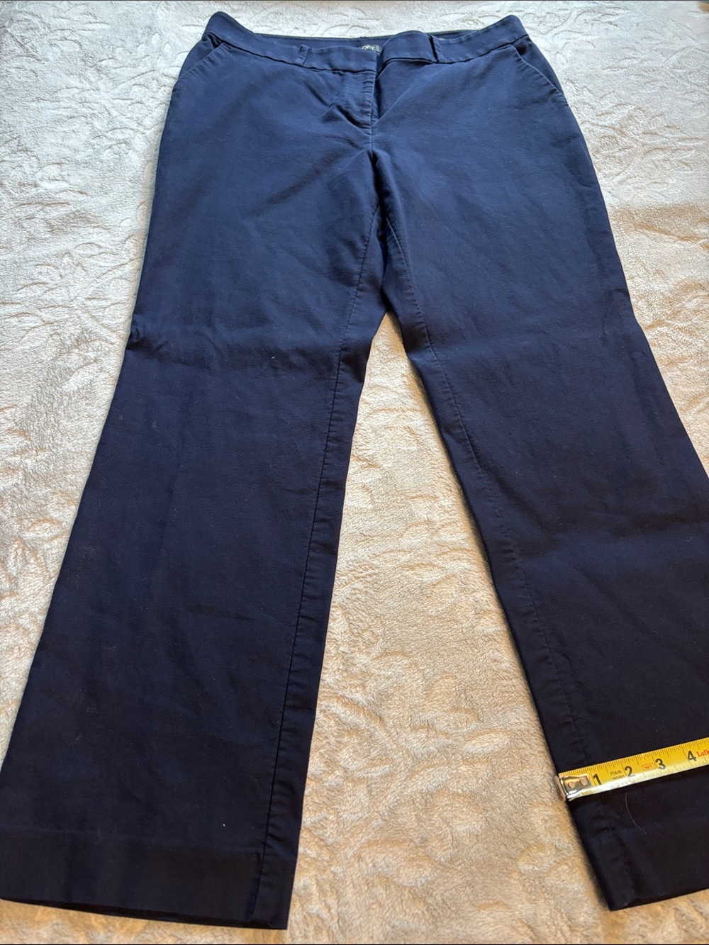 LOFT Navy Straight-Leg Chinos Curvy Fit